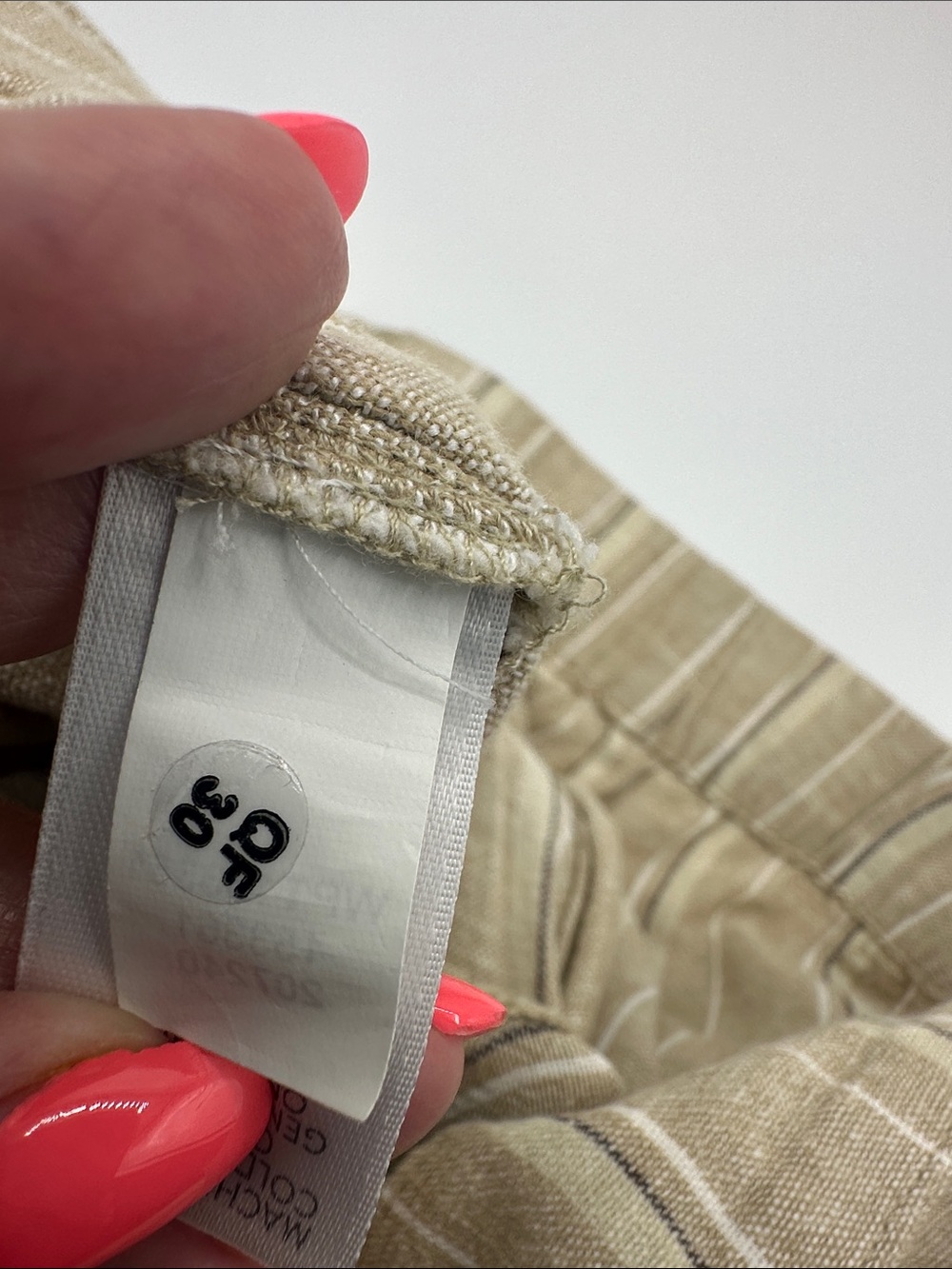 J. Jill Pants Size Large Crop Linen Blend NWOT Tan Inspection Stickers Intact - Picture 14 of 14